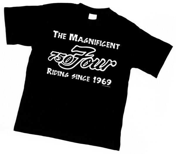 Black T-shirt "The Magnificent 750 Four - Riding since 1969"